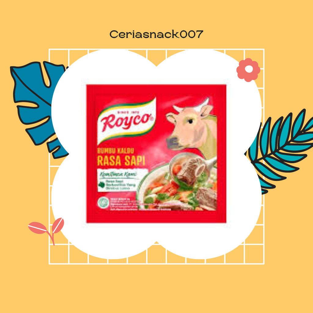 Jual Royco Kaldu Rasa Sapi Bubuk Sachet 9 gr - 1 Renteng isi 12 pc ...