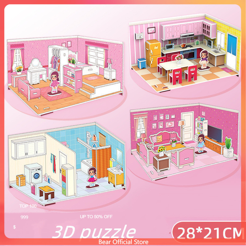 Jual Mainan puzzle 3D/Mainan edukasi anak puzzle kertas busa DIY ...