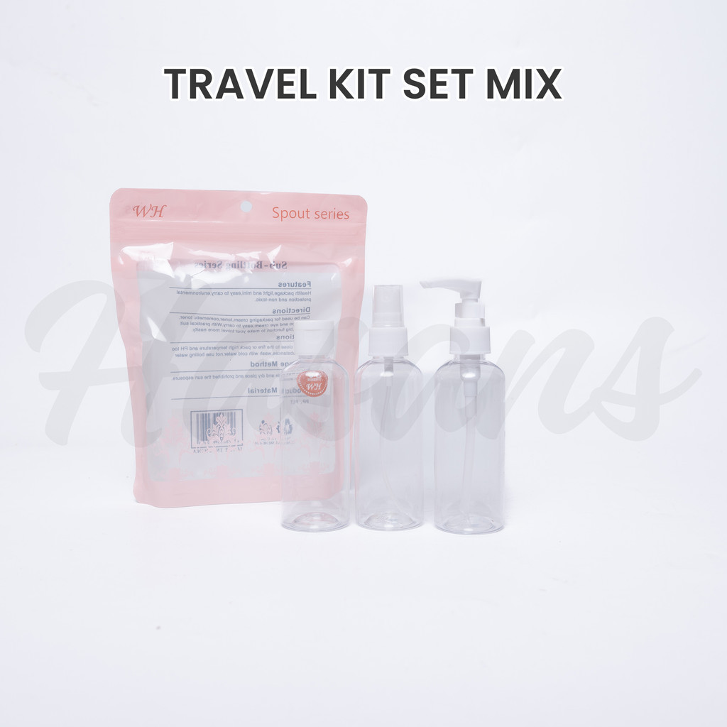 Jual Botol Mini Set 3 In 1 Travelling / Wadah Botol Isi Ulang / Botol ...