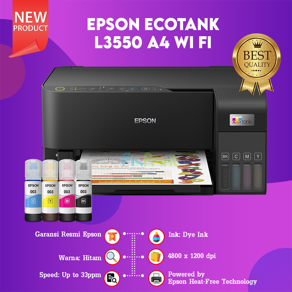 Jual Printer Epson Ecotank L3556 Putri L3550 Hitam Multifungsi Print ...