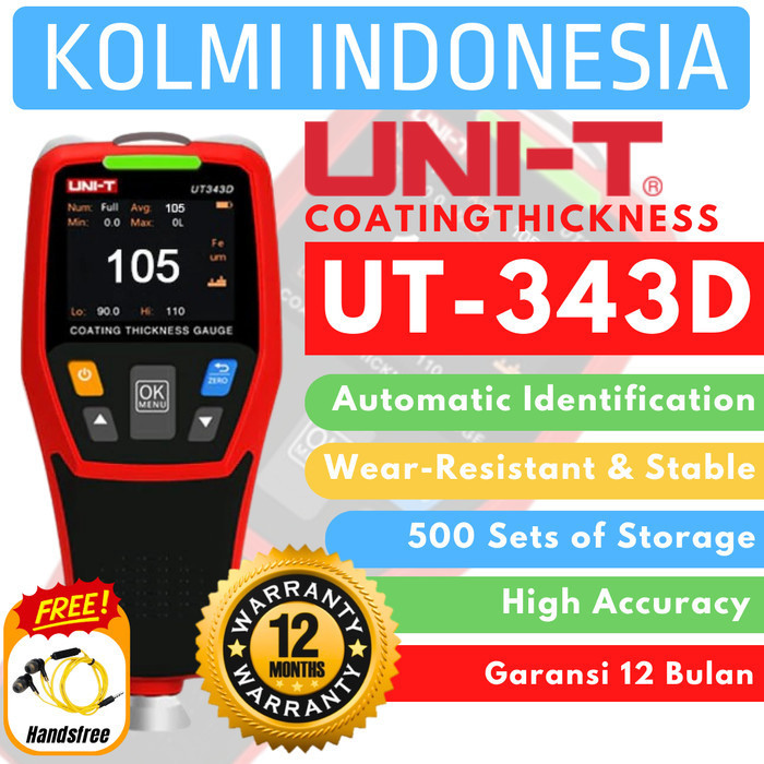 Jual UNI-T Coating Thickness Gauge Alat Ukur Ketebalan Cat UT343D ...