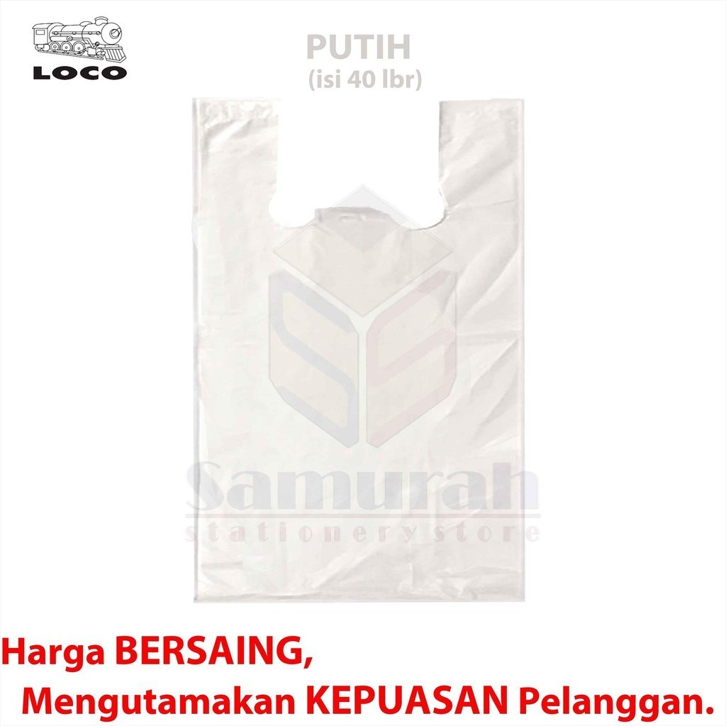 Jual Plastik HD Loco FIT Putih lebar 40 / Kantong Kresek HDPE 40 x 65 ...