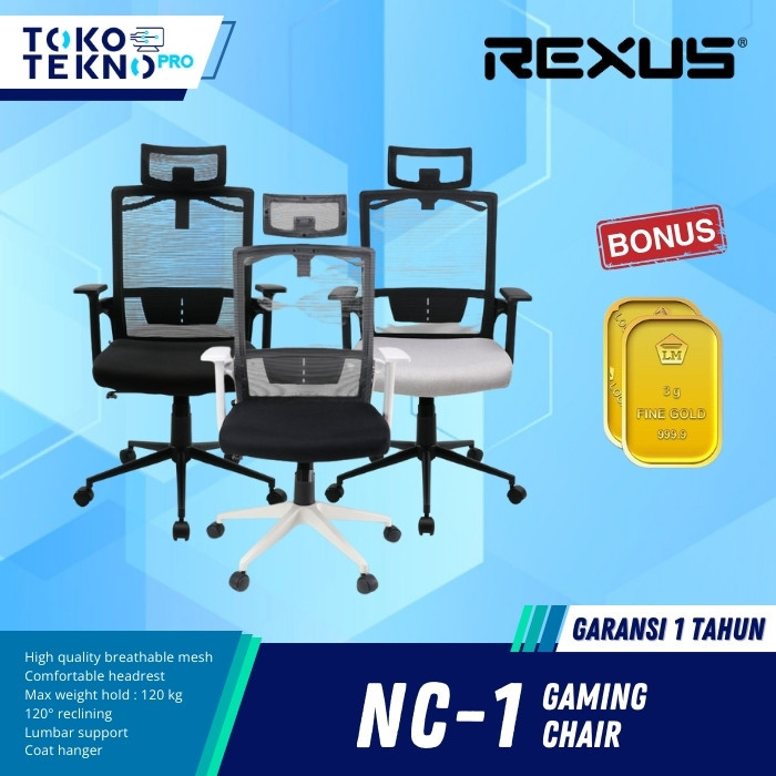Jual Rexus NC1 / NC-1 Ergonomic Office Chair Kursi Kantor | Shopee Indonesia