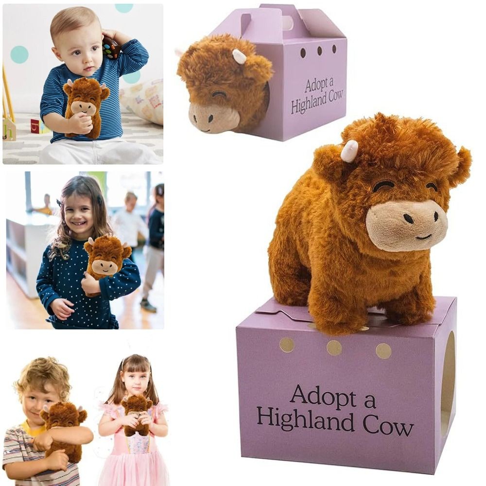 Jual Cute Fluffy Bull Highland Cow Legend Plushie Realistic Plush Toy ...