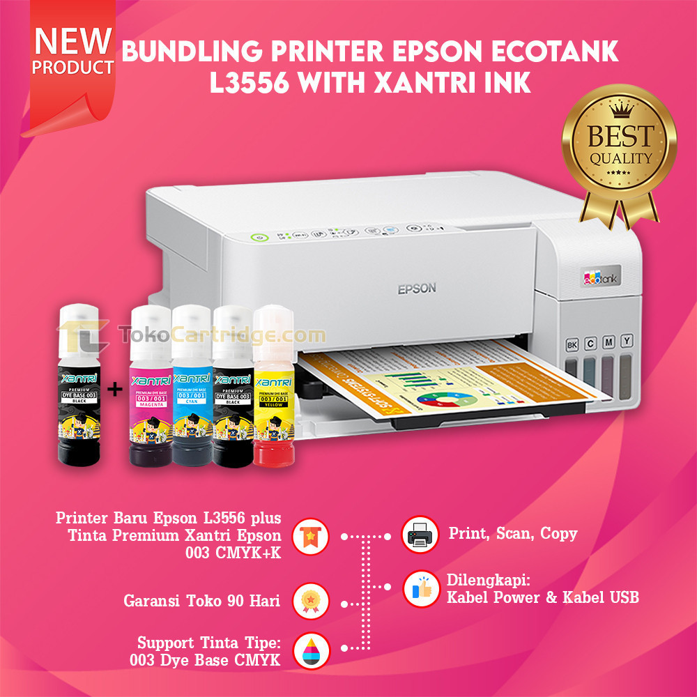 Jual Printer Epson L3550 Hitam L3556 Putih Multifungsi Wireless A4 Garansi Resmi Shopee Indonesia 1733