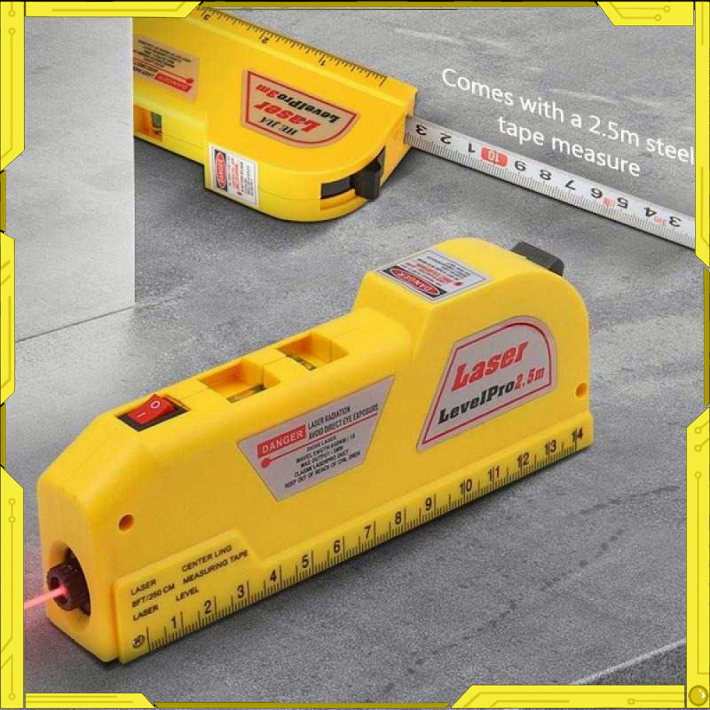 Jual Laser Level 4 in 1 Crossline Waterpass Ruler Tape Measure 2.5M ...
