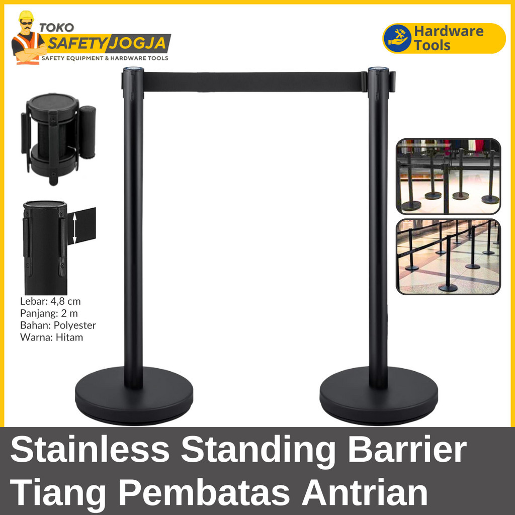 Jual Standing Barrier Tiang Antrian / Tiang Stainless Penghalang Jalan