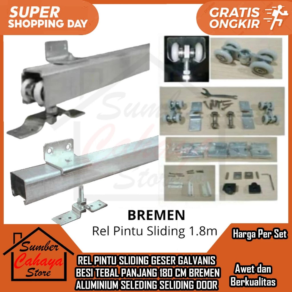 Jual [Instant] Gojek Bremen Godia Rel Pintu Sliding Geser Galvanis Besi ...