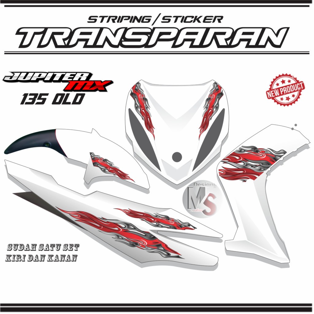 Jual Sticker Variasi Transparan Jupiter Mx Lama Striping Motif API ...