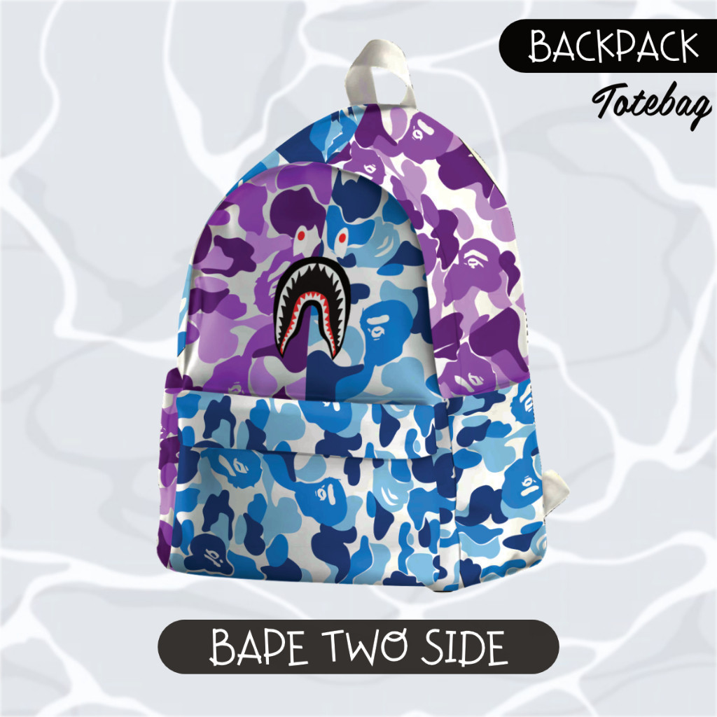 Jual Ransel Pria Wanita Gambar Bape two side Tas Ransel Sport Tas