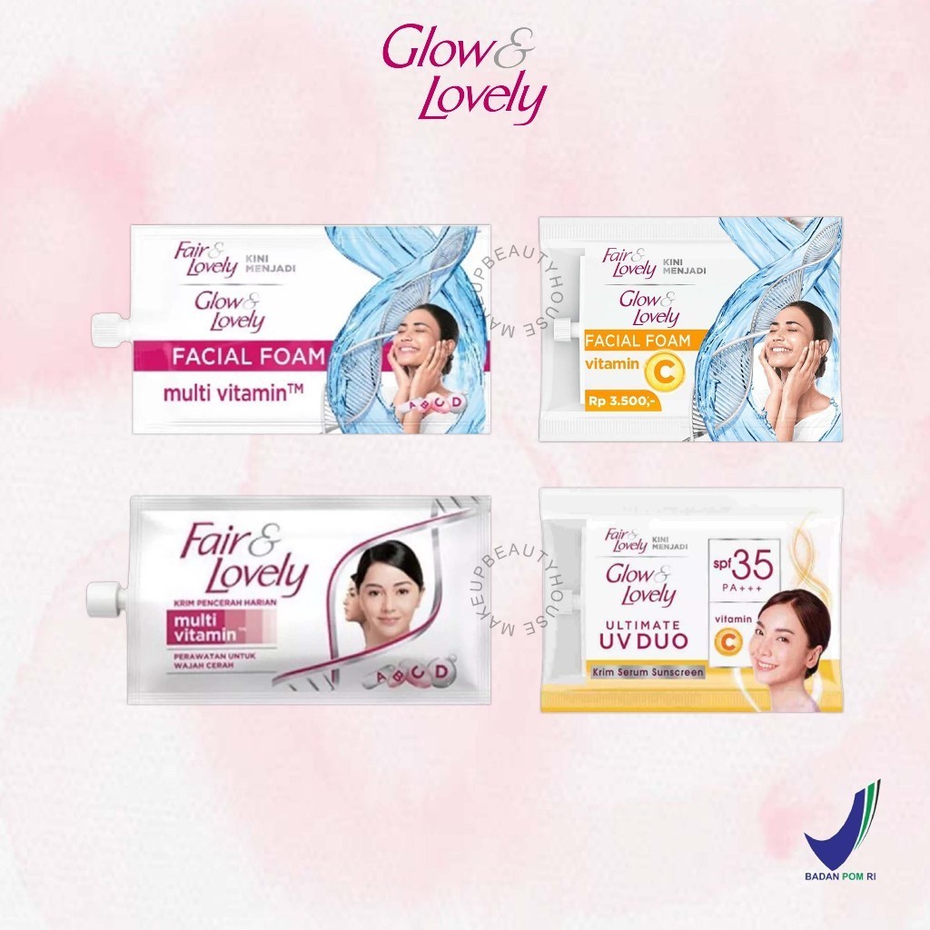Jual NEW COD BISA GLOW & LOVELY Krim Pencerah Harian 7,5gr Sachet Facial Wash Multivitamin