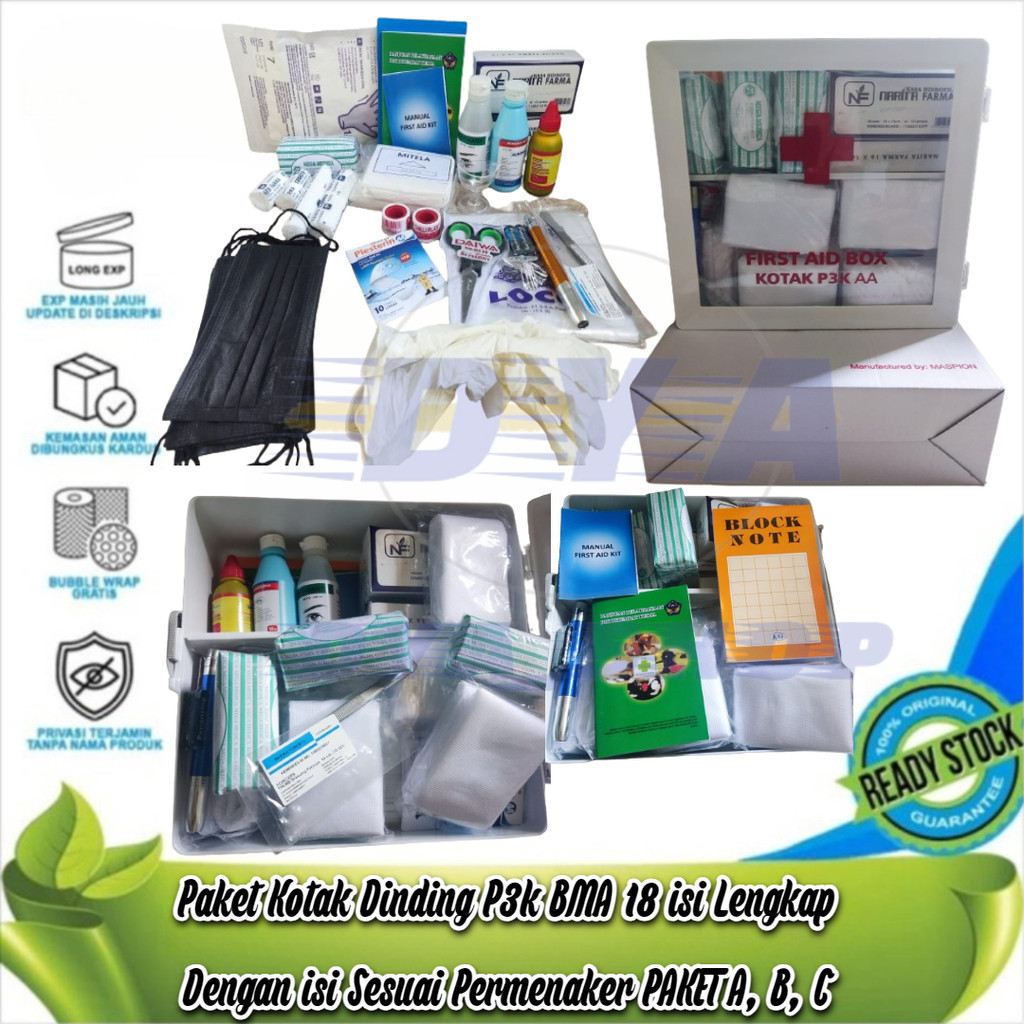 Jual Paket Kotak Dinding P3k BMA 18 Lengkap Dengan Isi Sesuai ...