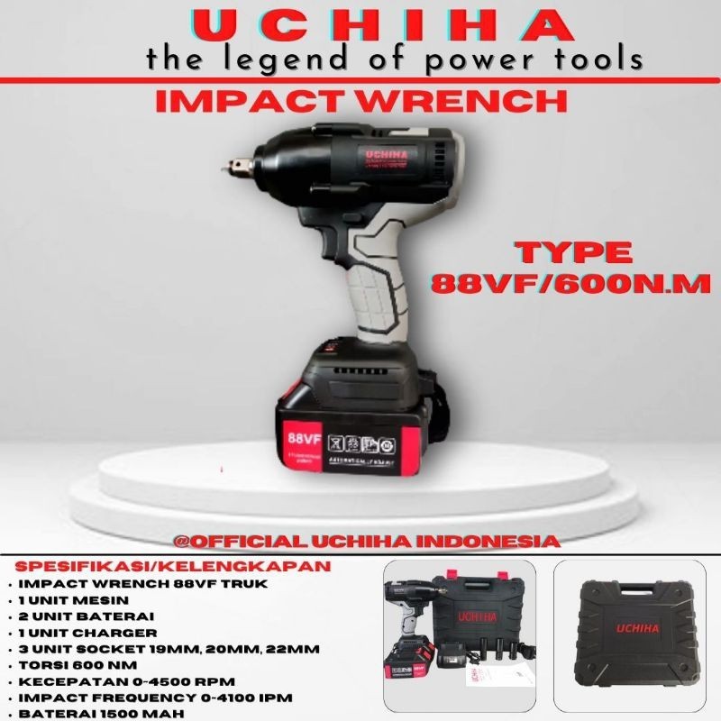 Jual Mesin Pembuka Baut Mobil Motor Truk Nm Uchiha Japan Cordless Impact Wrench Brushles Vf