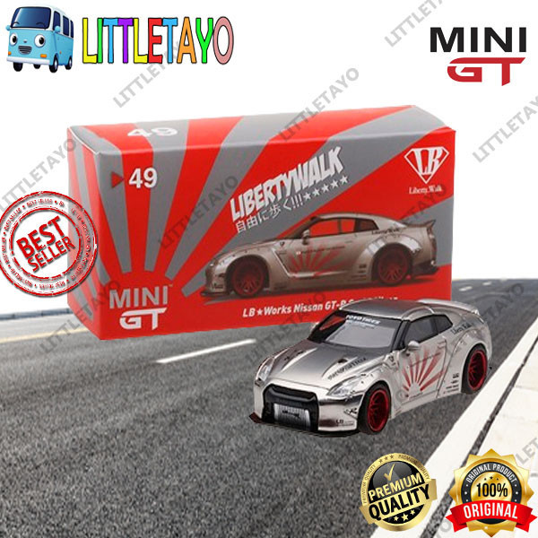 Jual MINI GT LIBERTY WALK NISSAN GT-R R35 REAR WING SATIN SILVER ...