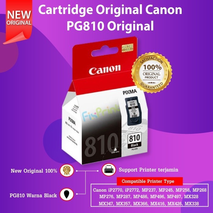 Jual Cartridge Tinta Canon PG810 catridge PG 810 Black ORIGINAL ...