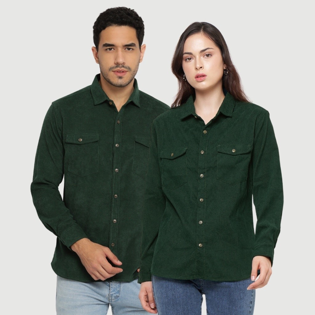 Jual Kemeja Kodorai Lengan Panjang Kantong Dua Hijau Unisex OLR274 ...