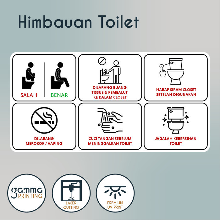 Jual Papan Tanda Himbauan Toilet Akrilik / Signage Larangan WC | Shopee