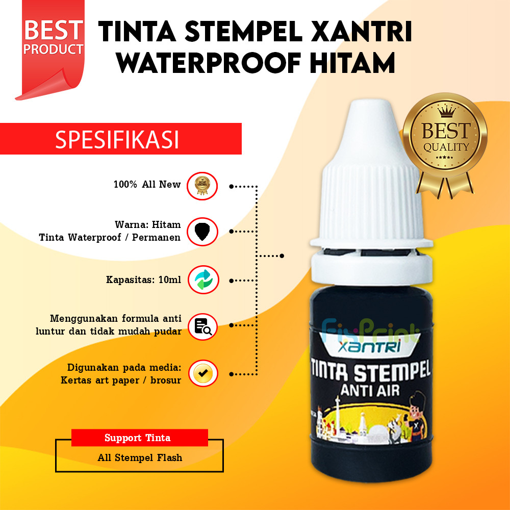 Jual Tinta Stempel Xantri 10ml Refill Stamp Ink Waterproof 10 ml