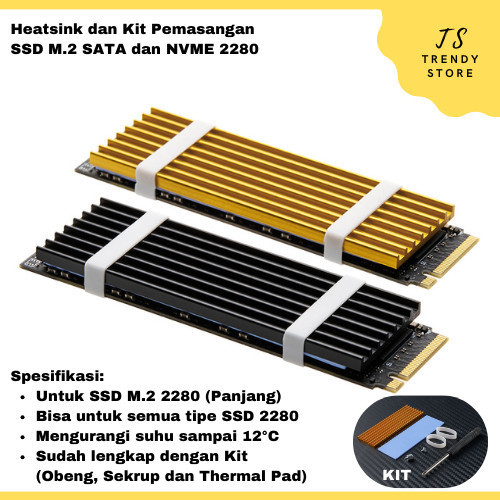 Jual Heatsink SSD M.2 SATA NVME 2280 PC Notebook Cooler Cooling Heat ...