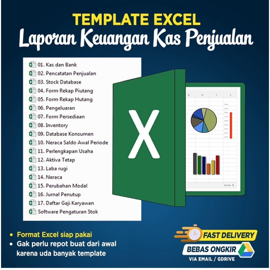 Jual Excel Laporan Keuangan Kas Penjualan Usaha Dan Umkm 18 Template