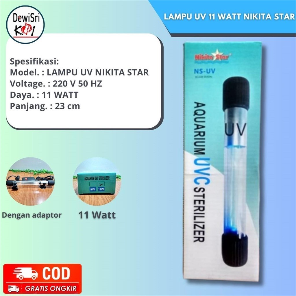 Jual Lampu Uv 11 Watt Nikita Star Penghilang Lumut Kolam Ikan Aquarium