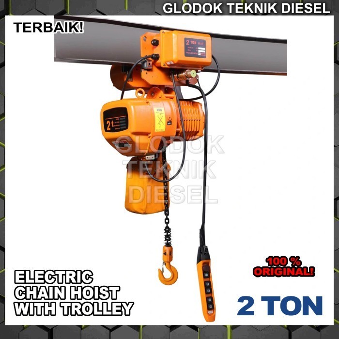 Jual Electric Chain Hoist with Trolley 2 Ton x 6 Meter 3 & 1 phase ...