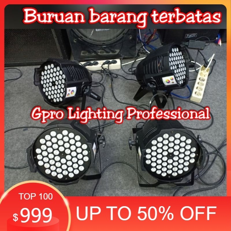 Jual Paket Lighting 4 Unit Parled 54x3w RGB Fullcolor 3in1 Gpro Professional Lighting Tempat