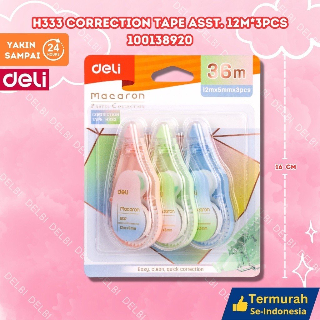 Jual Deli Correction Tape / Tip X Kertas / Pita Koreksi 12m*5mm Isi ...