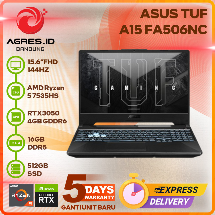 Jual ASUS TUF A15 FA506NC R5 7535HS RTX3050 16GB 512GB 15.6 FHD 144HZ ...