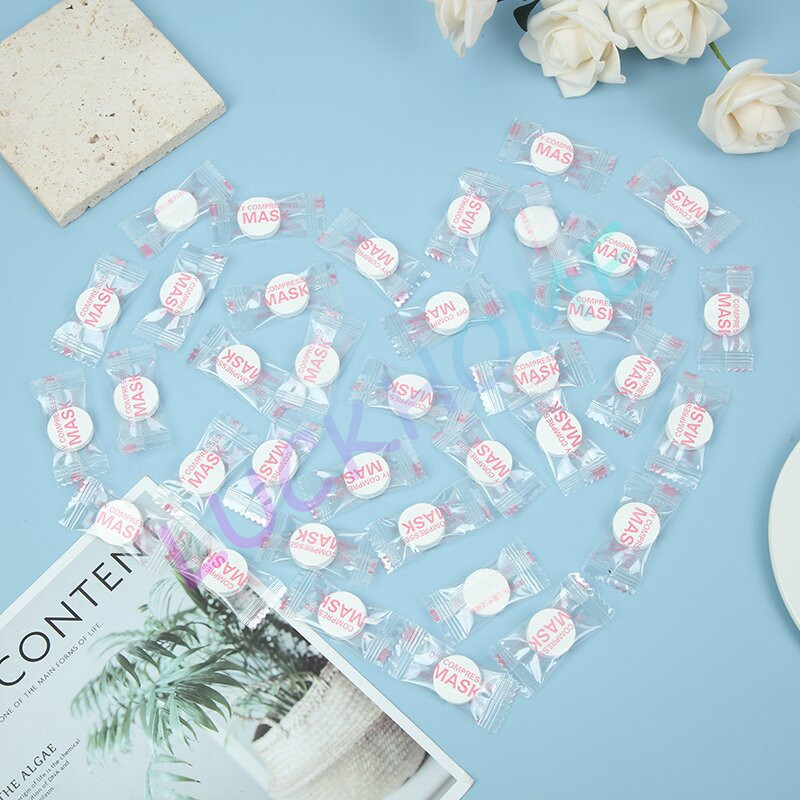 Jual 50PCS Tissue Bulat Mini Travel Sekali Pakai 19X23CM Masker Permen ...