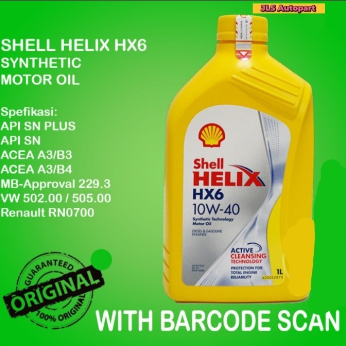 Jual shell helix hx6 10w - 40 Kemasan 1Liter | Shopee Indonesia