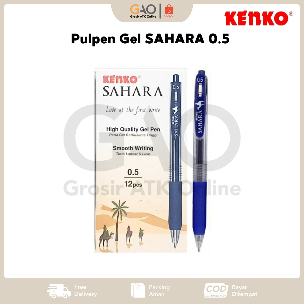 Jual Pulpen Gel SAHARA 0.5 Kenko ( 1 Pack Isi 12Pcs) | Shopee Indonesia