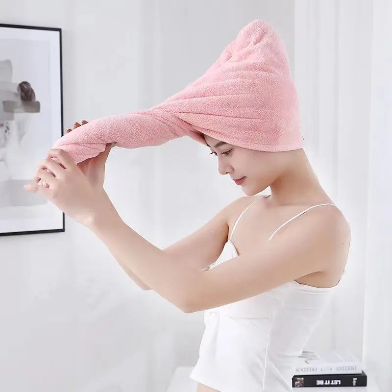 Jual Handuk Pengering Rambut Kepala Lap Microfiber Keramas Hair Wrap ...