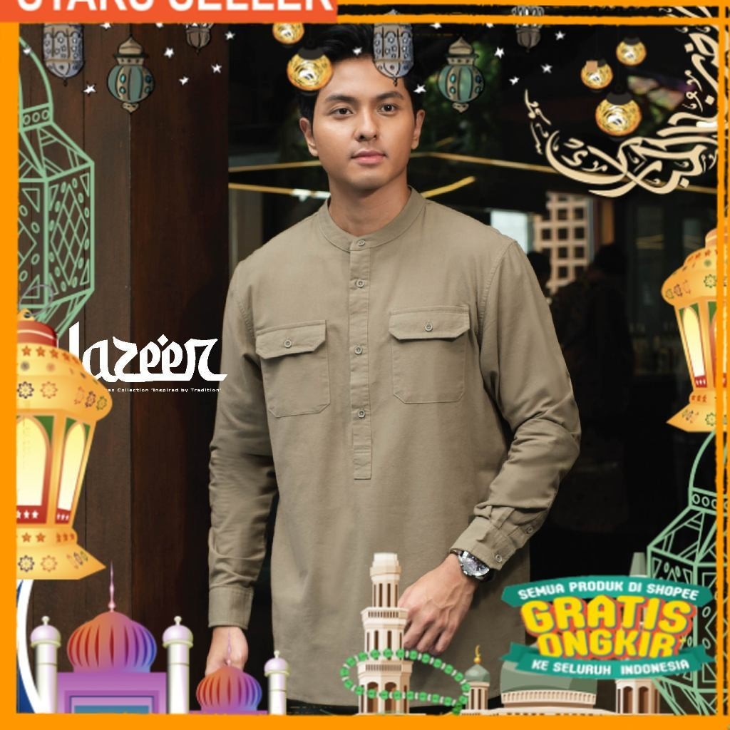 Jual CUTOFF Yazeer Kemeja Koko Cotton Rami Formal Basic Polos Pria ...