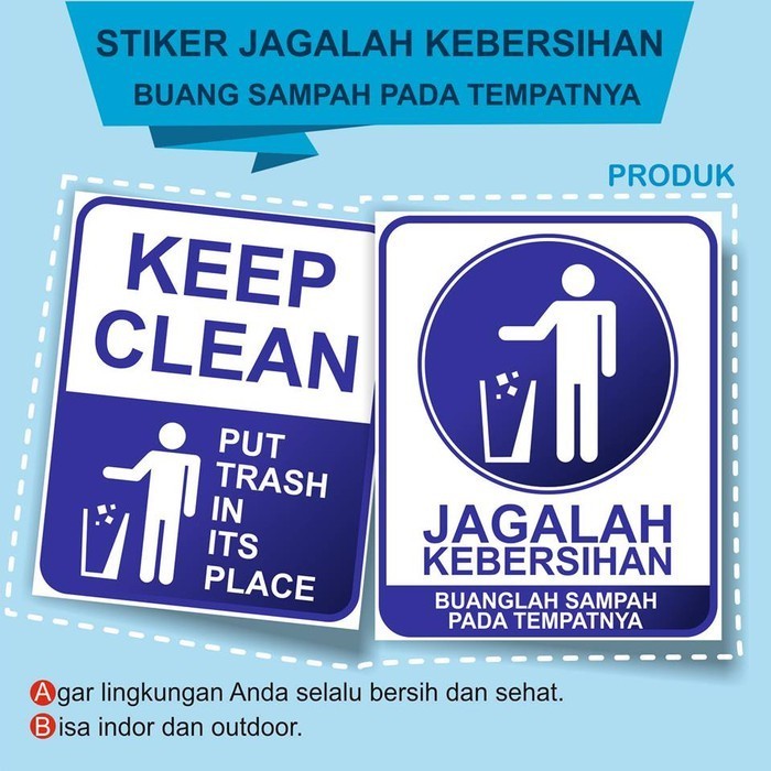 Jual STIKER/STICKER JAGALAH KEBERSIHAN-KEEP CLEAN | Shopee Indonesia