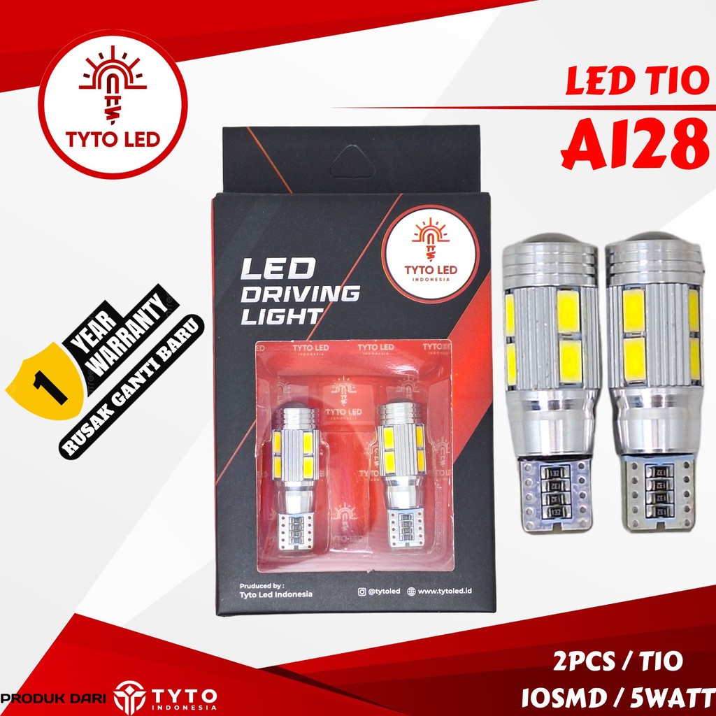 Jual TYTO LED A128 Led T10 10SMD Dc12V 5Watt Canbus 2Pcs | Shopee Indonesia