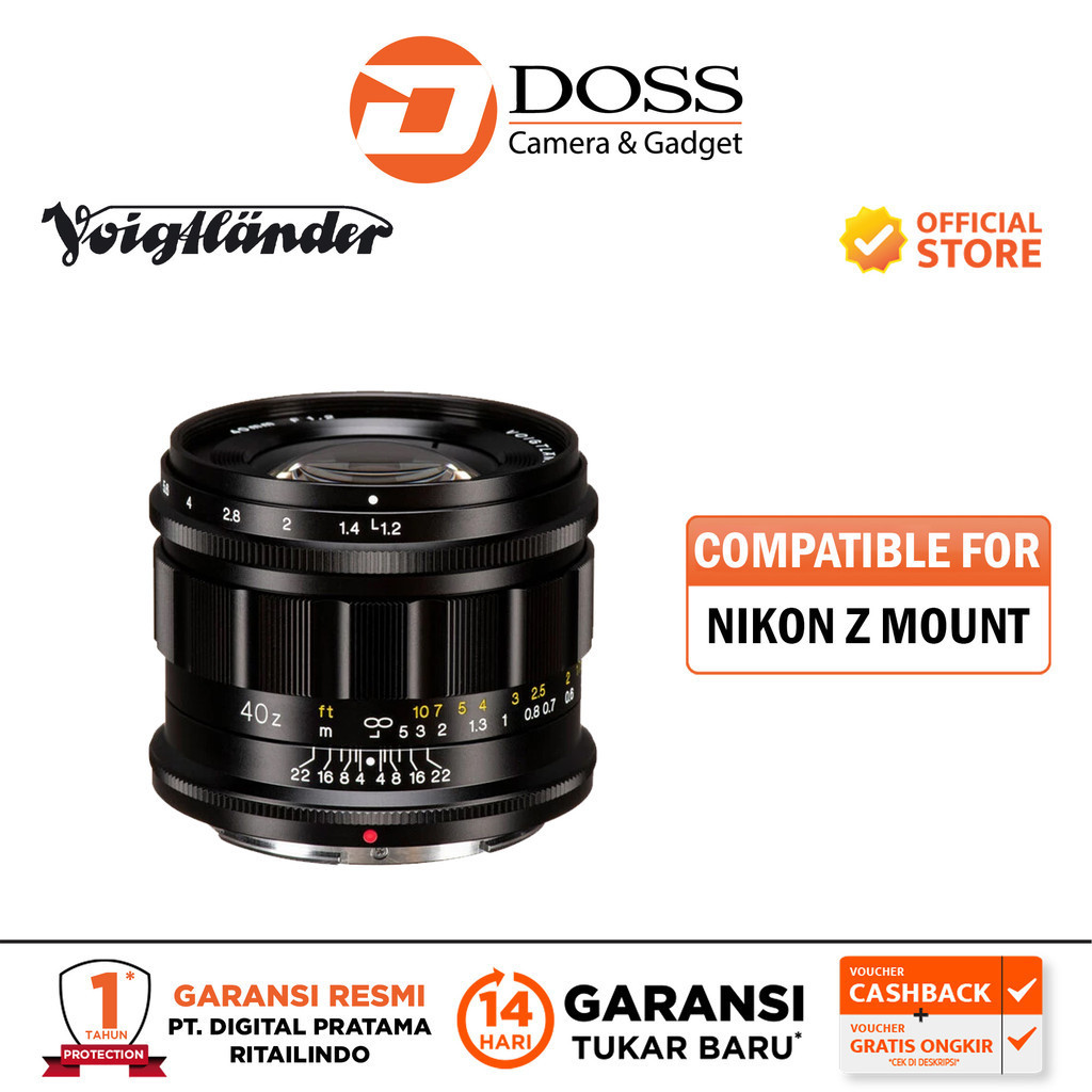 Jual Voigtlander Lens 40mm F1 2 Nikon Z Mount Nokton For Nikon Z 40 Mm 