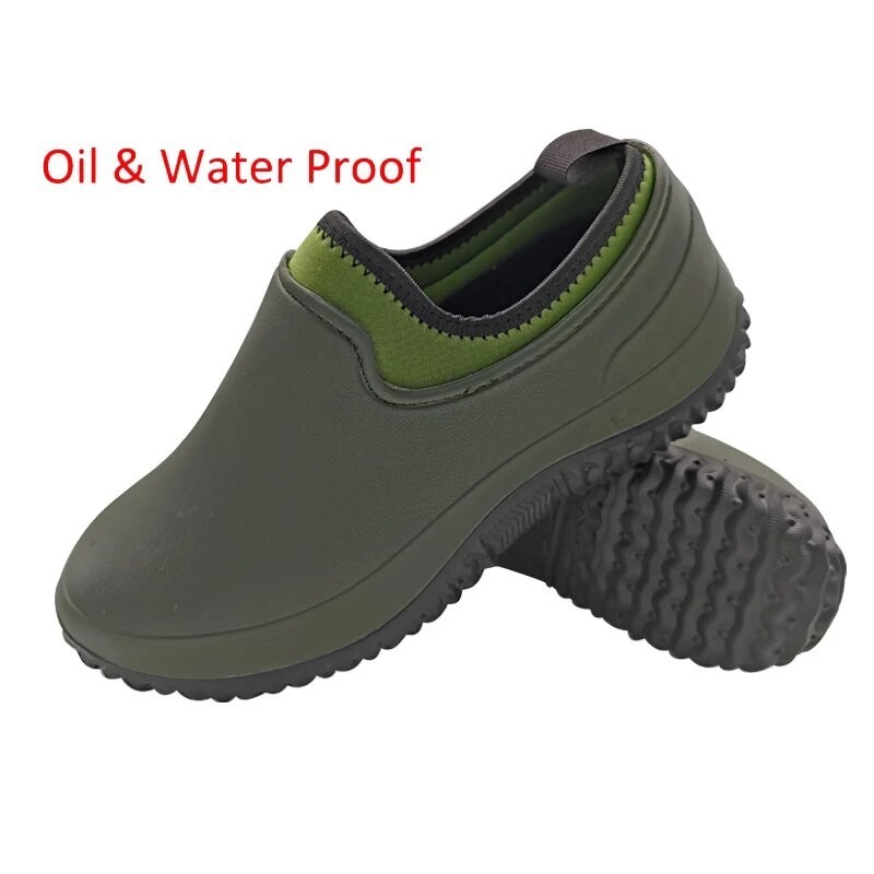Jual Comfortable non slip Kitchen Shoes Mens Rain Boots Waterproof