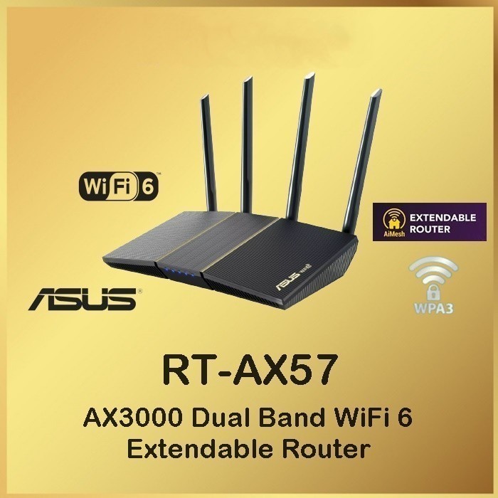 Jual Dual Band WiFi 6 ASUS RT-AX57 AX3000 Extendable Router AX57 AX 57 ...