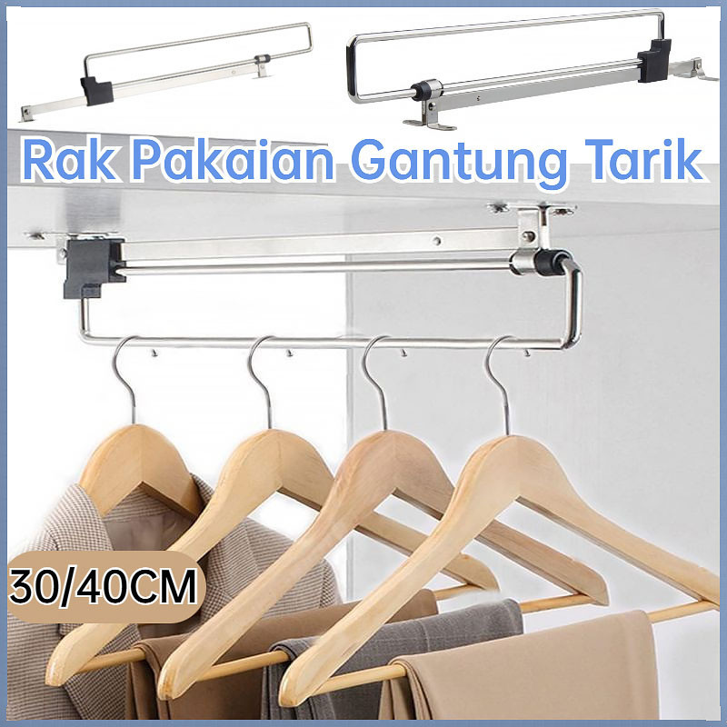 Jual Gantungan Baju Geser Lemari Gantungan Baju Tarik Pakaian