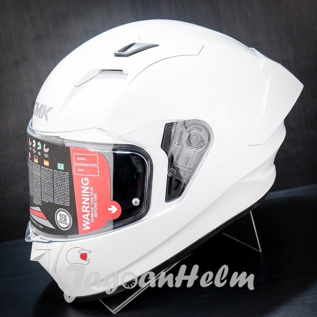 Jual HELM SMK STELLAR S-01 GL100 SOLID | WHITE GLOSSY | SINGLE VISOR ...