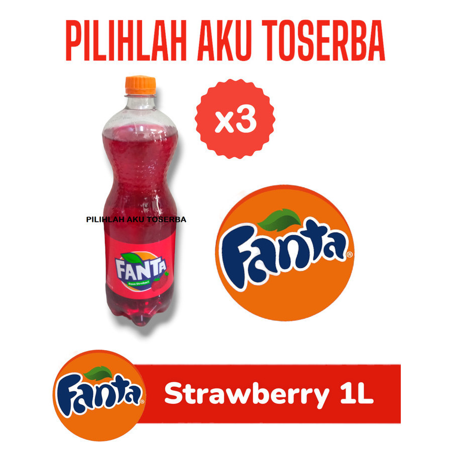 Jual Fanta Strawberry BOTOL PET 1 LITER - ( HARGA 3 BOTOL ) | Shopee ...