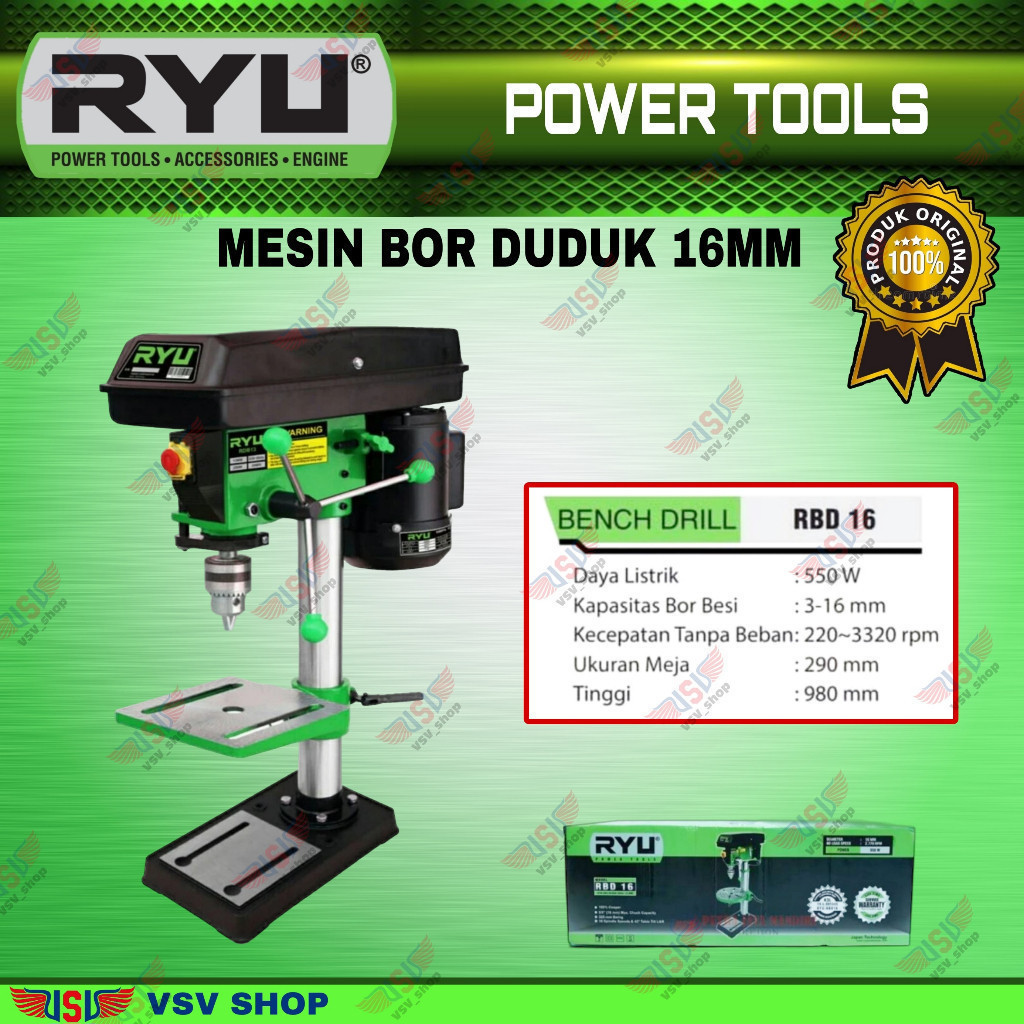 Jual Ryu Bor Duduk Mm Bench Drill Mm Shopee Indonesia