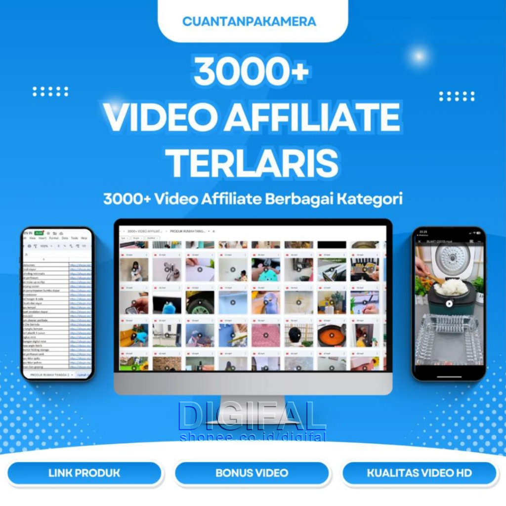 6000++ VIDEO BERBAGAI PRODUK & LINK PRODUK SHOPEE AFFILIATE