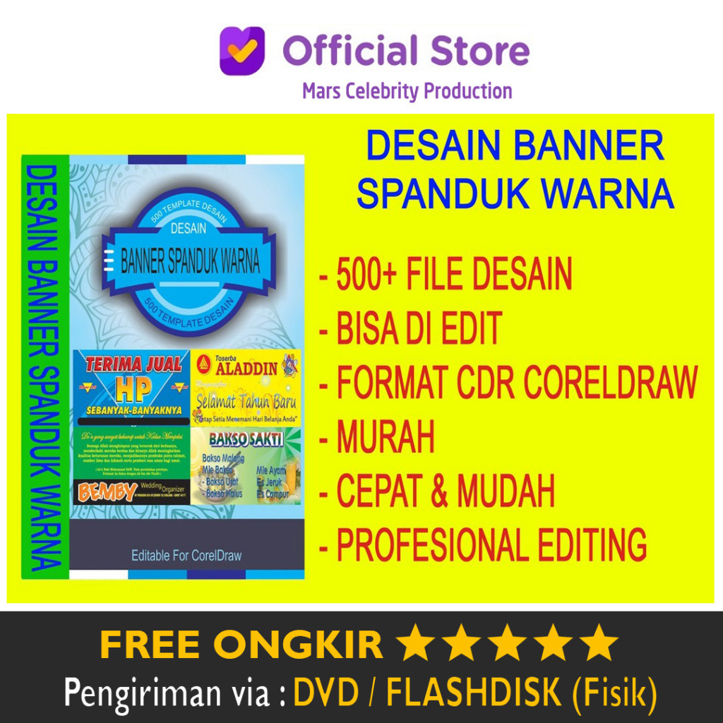 Jual Paket 500 Template Desain Banner Spanduk Warna Design CDR Baner ...