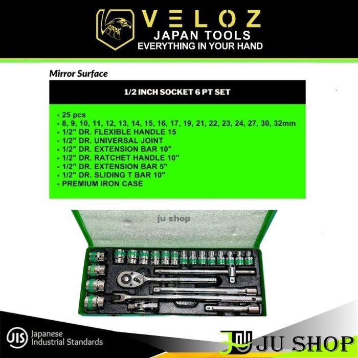 Jual VELOZ kunci SOCK SET 25 PCS (8-32MM) 1/2