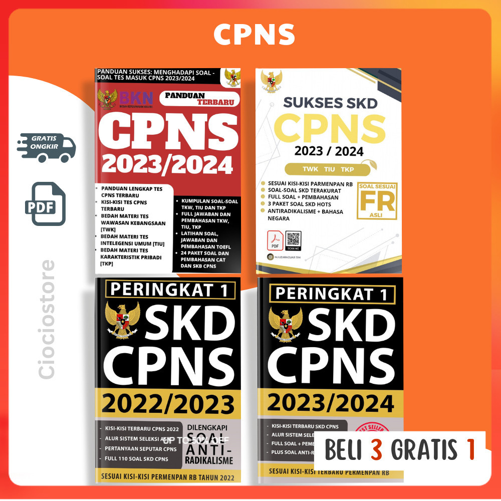 Jual Beli 3 Gratis 1 Buku Soal Tes SKD CPNS 2022/2023 - 2023/2024 ...