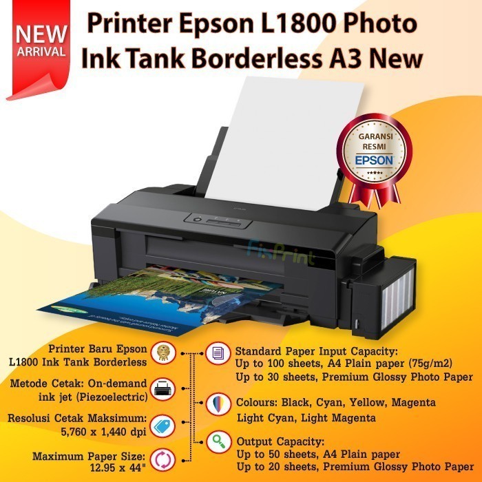 Jual EPSON L18050 L1800 A3+ PHOTO PRINTER INK TANK NEW ORIGINAL GARANSI ...