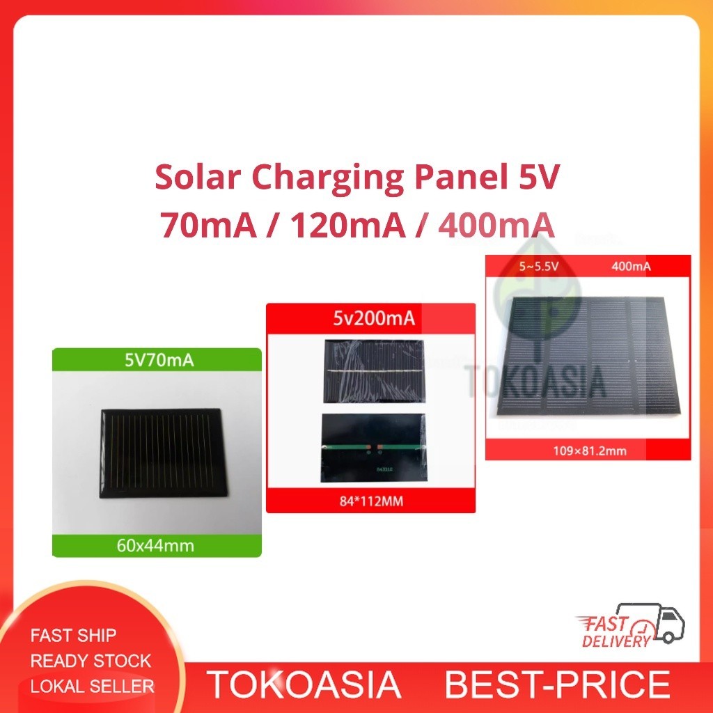 Jual Solar Charging Panel 5V 70mA / 120mA / 400mA | Shopee Indonesia