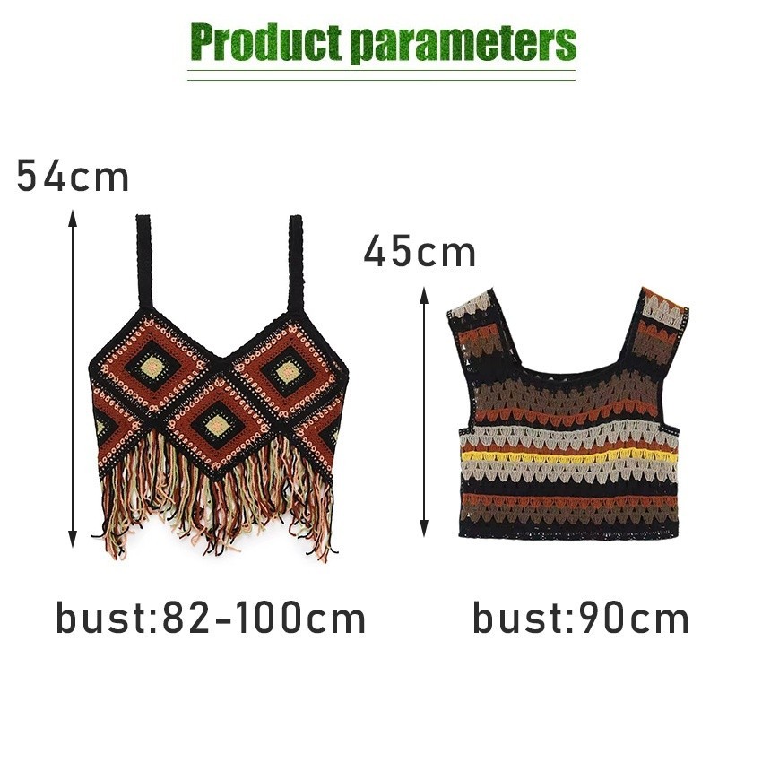 Jual Tank Top Wanita Crochet Rajut Vest Rumbai Knit Rompi Tanktop Crop ...